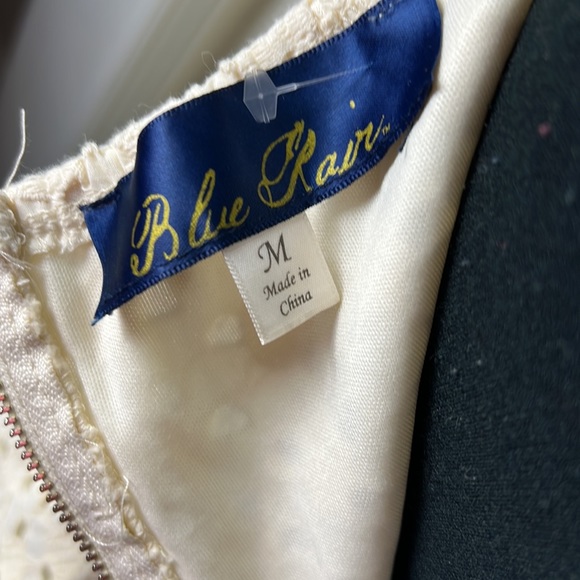 Blue Rain Strapless Guipure Eyelet lace Dress Size Medium - Picture 2 of 13